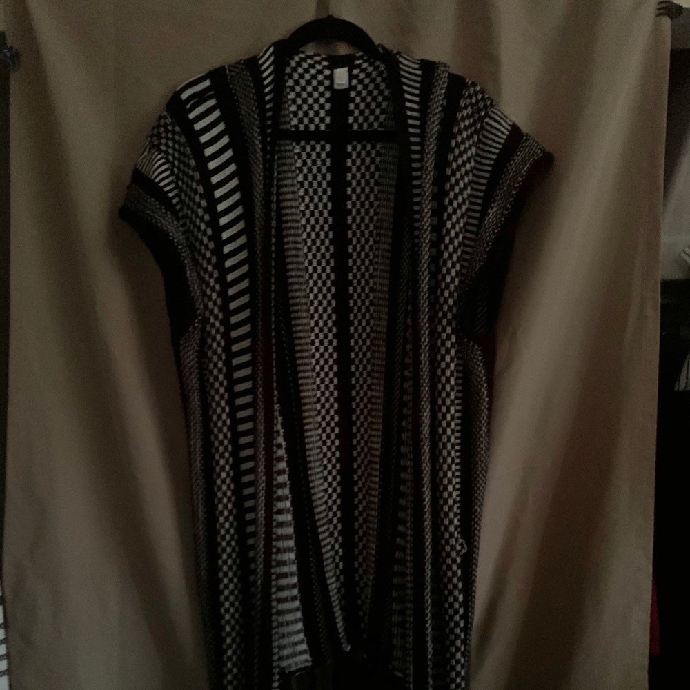 Black and White long vest